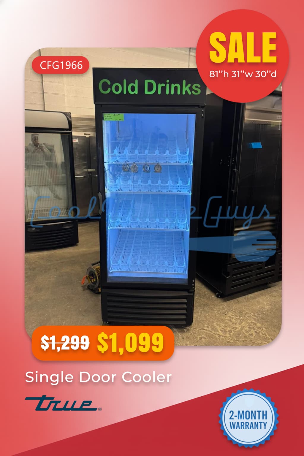 QBD Single Door Merchandising Cooler